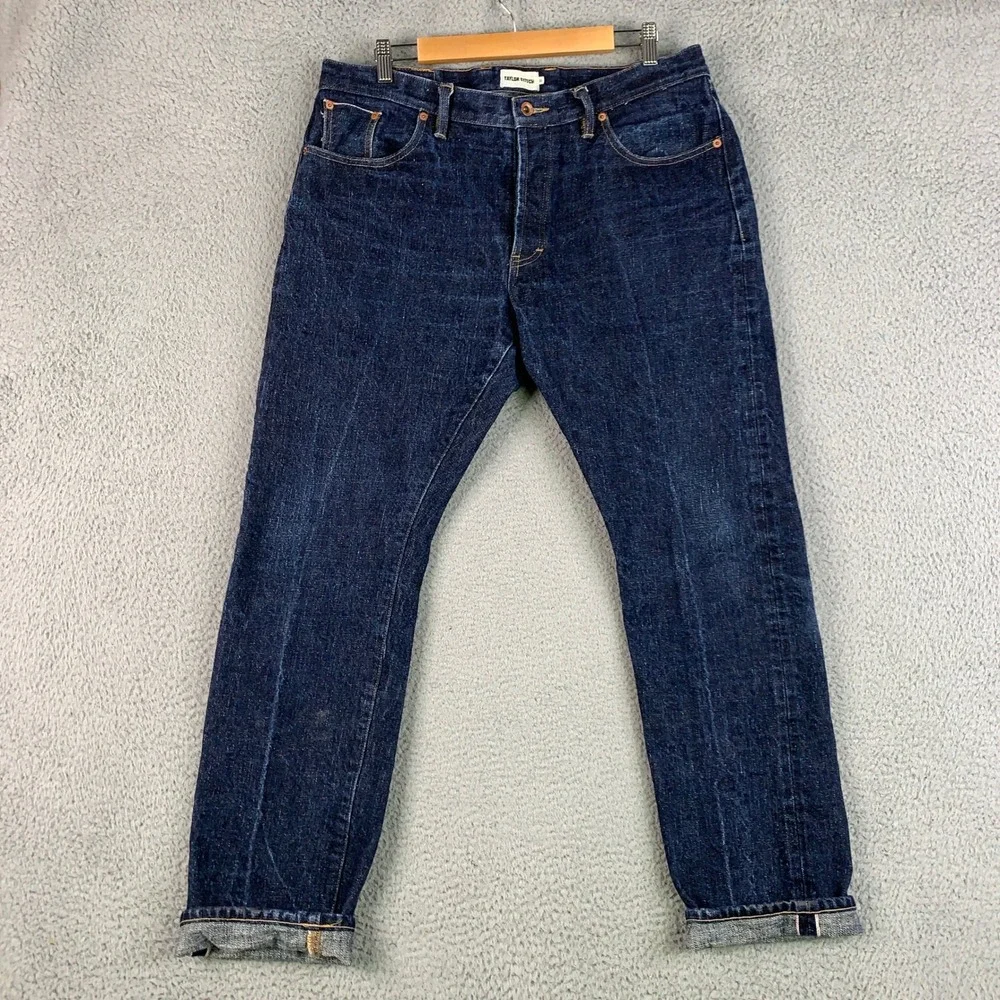 Taylor Stitch Selvedge Jean Men's 38 Indigo Denim Straight Leg Cotton Democratic